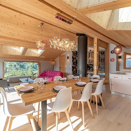 Octopussy - Les Gets, Jacuzzi, Sauna, Superbe Vue בקתה לה ג'ט